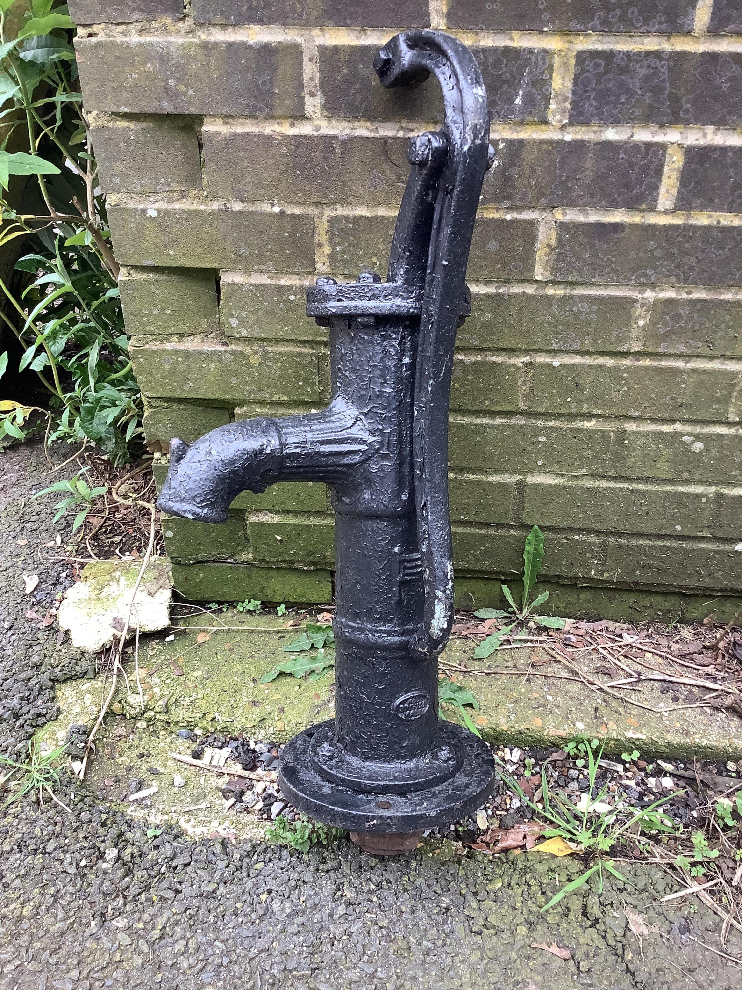 A Victorian cast iron water pump, height 70cm